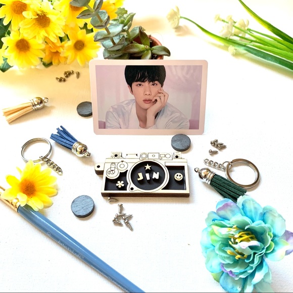 BTS JIN Wooden 3D Fridge Magnet or Keychain - Picture 3 of 3